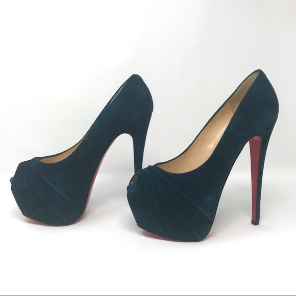Christian Louboutin Shoes - Christian Louboutin Drapesse Suede Platform Heels